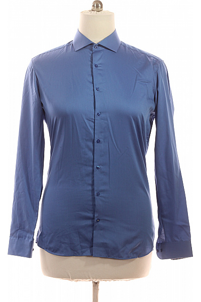 ETERNA Pánské Košile Modré Elegantní Business Slim Fit Bavlna Lesklá Velikost 42