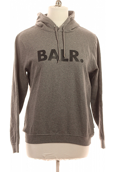 BALR. Pánská šedá Mikina S Kapucí A Potiskem Přes Hlavu Velikost L