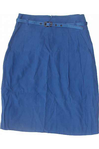 STRENESSE Dámská viskózová pouzdrová modrá sukně business ke kolenům s páskem Vel. 34 | STRENESSE | obrázek 2