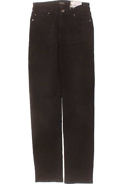 ONLY Dámské Bavlněné černé Džíny Rovné S Kapsami Velikost 27/32