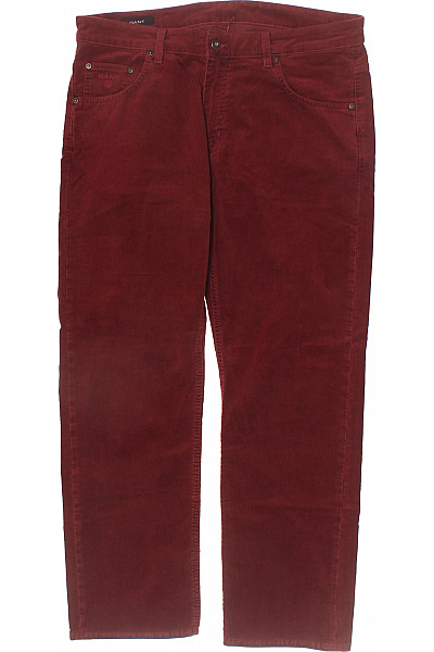 GANT Pánské manšestrové kalhoty bordó rovné volnočasové s kapsami Vel. 36 | GANT | obrázek 2