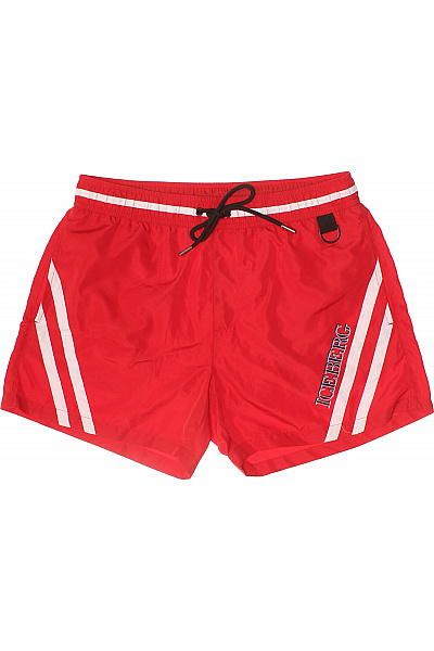Iceberg Pánské červené Sportovní Kraťasy S Potiskem Vel. EU M