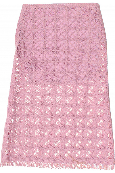 Maje růžová háčkovaná midi sukně s třásněmi letní průsvitná Vel. 36 | Maje | obrázek 3