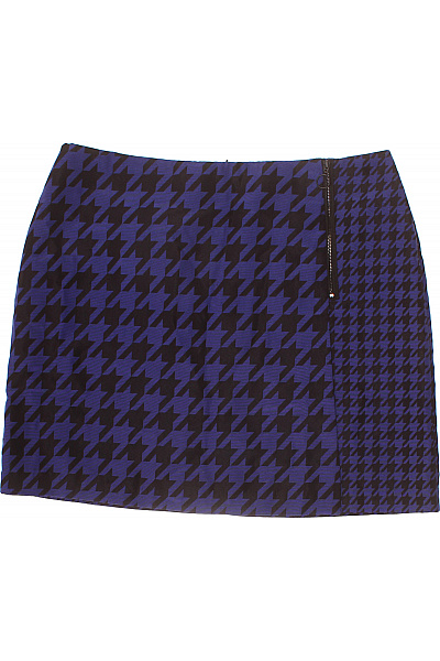 Dámská mini sukně pouzdrová vzorovaná pepitová modročerná se zipem Velikost L | Unimoda | obrázek 2