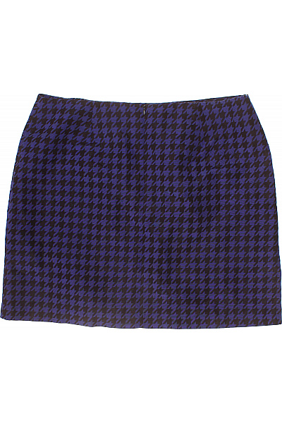 Dámská mini sukně pouzdrová vzorovaná pepitová modročerná se zipem Velikost L | Unimoda | obrázek 3