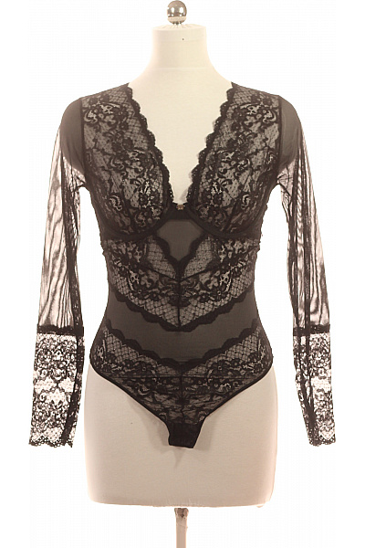 JETTE Dámské černé krajkové body s dlouhým rukávem Vel. EU 80C | JETTE | obrázek 2