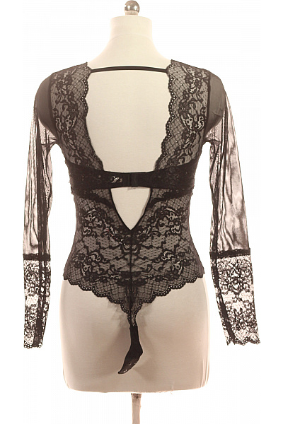 JETTE Dámské černé krajkové body s dlouhým rukávem Vel. EU 80C | JETTE | obrázek 3