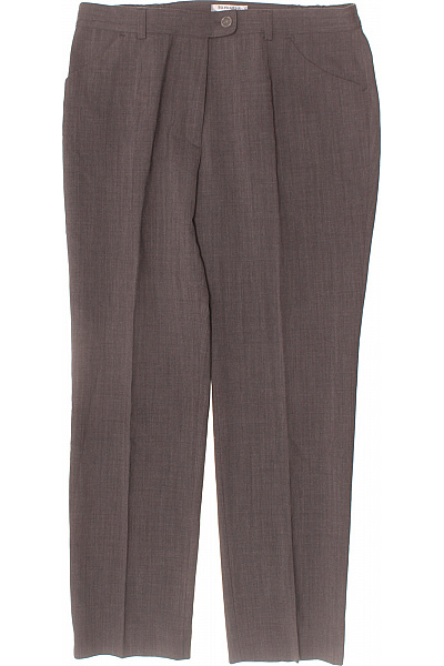 BRAX Dámské oblekové hnědé pruhované elegantní rovné kalhoty s puky Vel. 42 | BRAX | obrázek 2