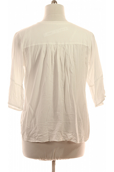 Bílá halenka s krátkým rukávem tuniková Vel. XL | Unimoda | obrázek 3