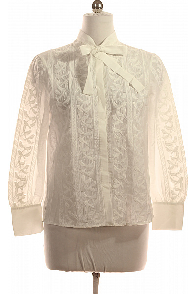 MARCCAIN Dámská elegantní košile s mašlí a výšivkou bavlněná bílá Vel. S | MARCCAIN | obrázek 2