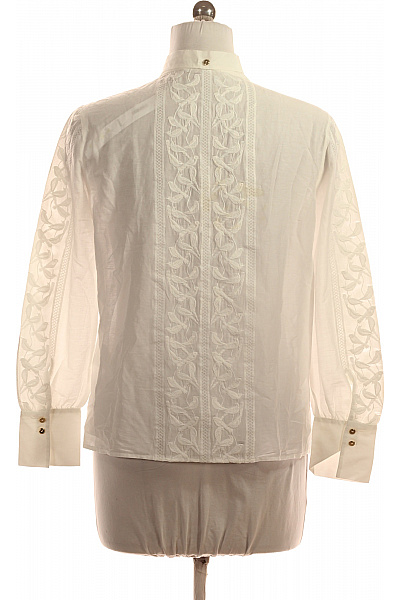 MARCCAIN Dámská elegantní košile s mašlí a výšivkou bavlněná bílá Vel. S | MARCCAIN | obrázek 3