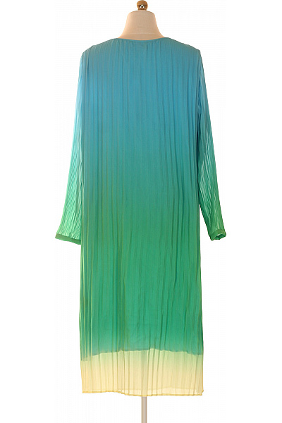 COMMA Dámské šaty s dlouhým rukávem plisované midi zelené Velikost 44 | COMMA | obrázek 2