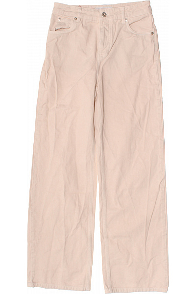 CINQUE Dámské Bavlněné Džíny Volné Béžové S Kapsami Velikost 27