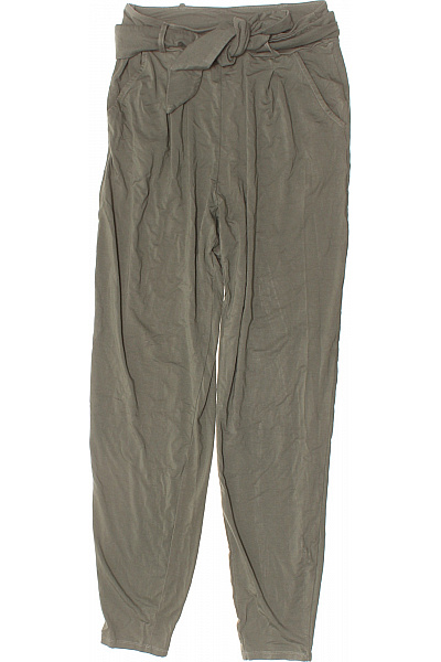 Les Lunes Dámské kalhoty s páskem volnočasové zelené Velikost S | Les Lunes | obrázek 2