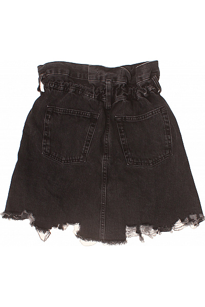ZARA Dámská černá džínová mini sukně s vysokým pasem a třásněmi Velikost XS | ZARA | obrázek 3