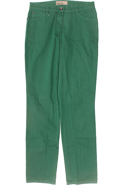 BRAX Dámské Bavlněné Zelené Rovné Džíny Klasické S Kapsami Vel. US 29/34