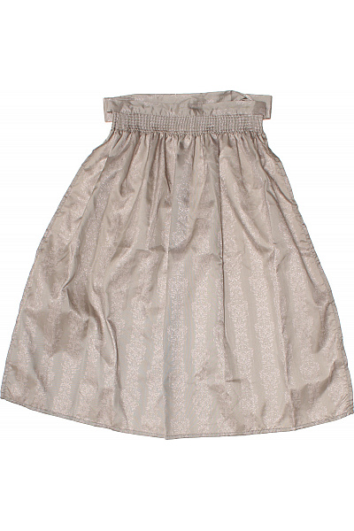 Dámská béžová pruhovaná vzorovaná elegantní sukně midi polyesterová Velikost 38 | Unimoda | obrázek 2