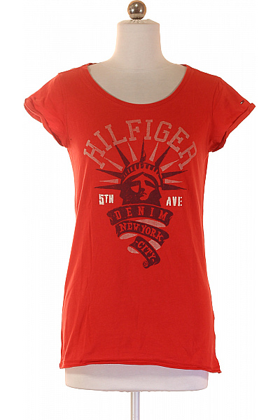 TOMMY HILFIGER Dámské Tričko S Krátkým Rukávem A Potiskem Velikost XS