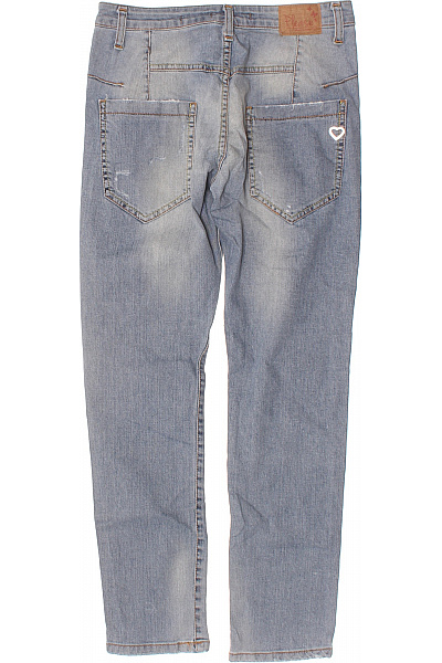 Please Dámské bavlněné modré džíny volné roztrhané seprané Velikost S | Please | obrázek 2