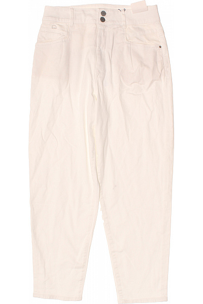 DAWN Dámské Bílé Bavlněné Džíny Volné S Vysokým Pasem Vel. 29/28