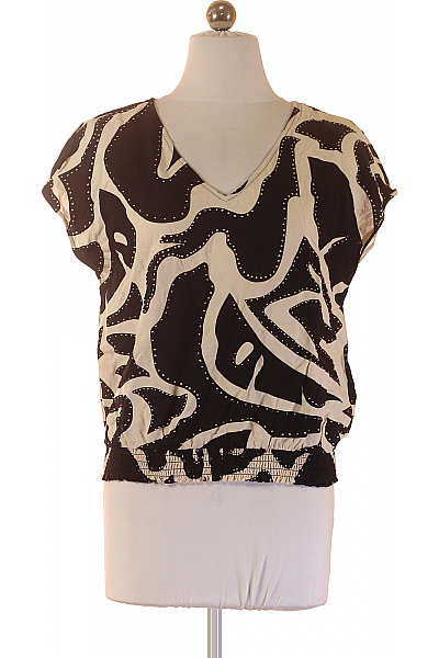 COMMA Dámská Halenka S Krátkým Rukávem A Potiskem černobílá Vel. 36