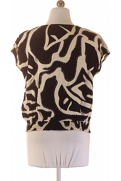 COMMA Dámská halenka s krátkým rukávem a potiskem černobílá Vel. 36 | COMMA | obrázek 2