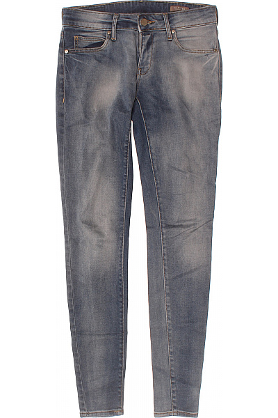 MANGO Dámské Modré Strečové Skinny Džíny Seprané Vel. EU 36