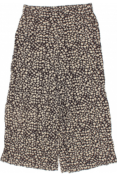 MANGO Dámské Viskózové Kraťasy černé Květinové Volné Letní Velikost Xs
