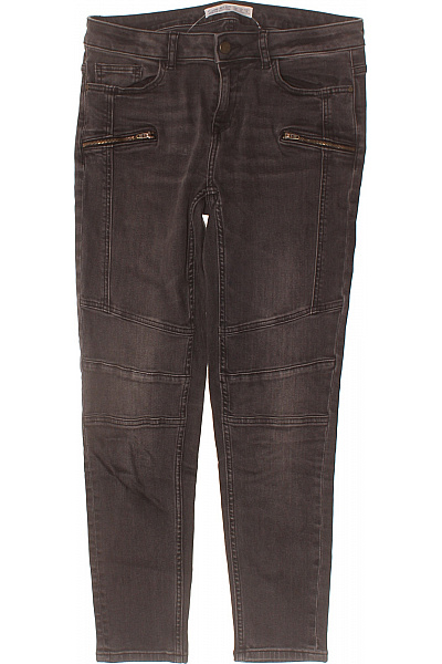 ZARA Dámské Džíny úzké šedé Se Zipy Velikost 40