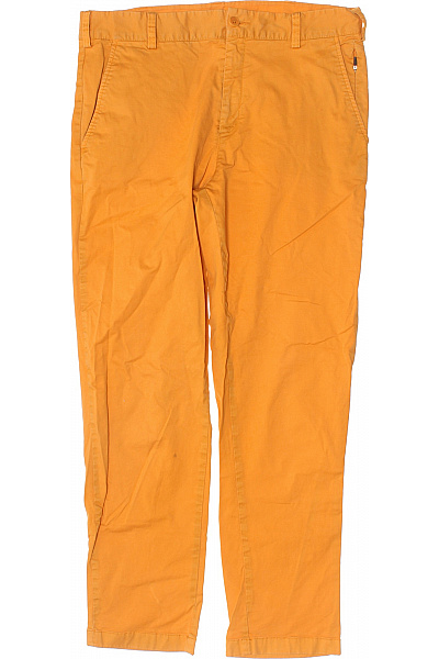 ALPHATAURI Pánské Volnočasové Kalhoty Oranžové Plátěné Rovné S Kapsami Vel. M