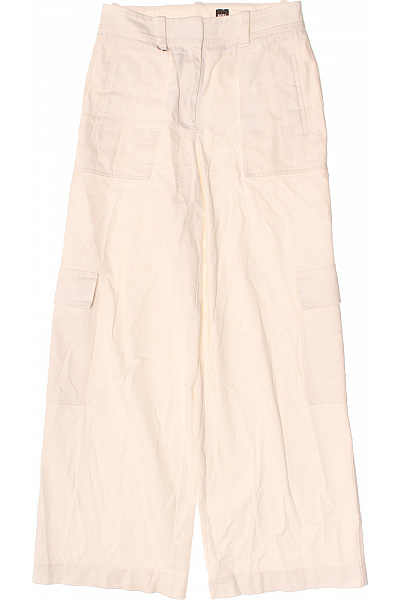 Hugo Boss Dámské Cargo Kalhoty široké Volnočasové Plátěné Béžové S Kapsami Vel. S