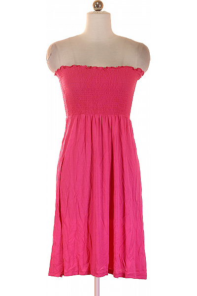 HALLHUBER Růžové viskózové dámské šaty bez rukávů smock letní volnočasové krátké jednobarevné Vel. S | HALLHUBER | obrázek 2