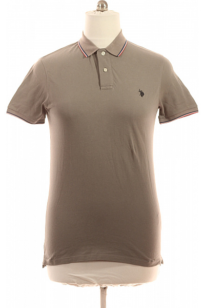 U.S.POLO ASSN. Pánské tričko s límečkem a krátkým rukávem bavlněné jednobarevné s výšivkou Vel. M | U.S.POLO ASSN. | obrázek 2