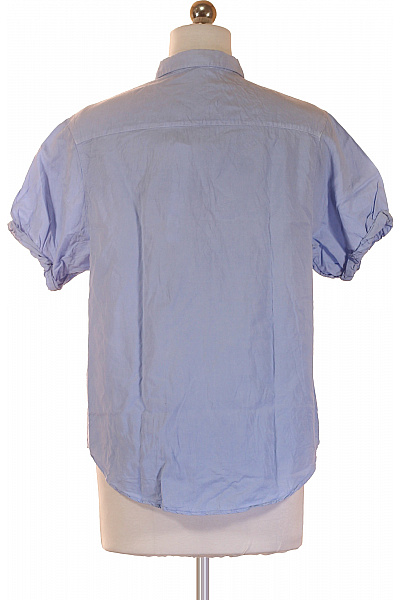 True Religion Dámská bavlněná modrá košile krátký rukáv letní ležérní volná Velikost XS | True Religion | obrázek 3