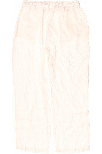 Dámské lněné kalhoty volnočasové bílé s kapsami Vel. M | Unimoda | obrázek 2