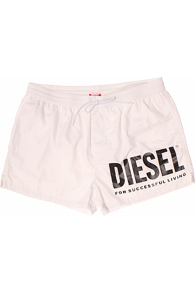 DIESEL Pánské plavecké kraťasy s potiskem bílé Velikost L | DIESEL | obrázek 2