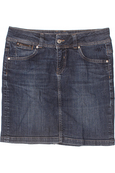 NOA NOA Dámská bavlněná džínové mini sukně tmavě modré rovná se zipem Vel. 29 | NOA NOA | obrázek 2