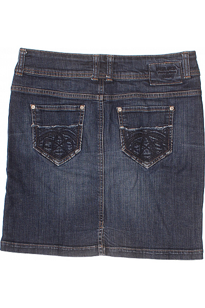 NOA NOA Dámská bavlněná džínové mini sukně tmavě modré rovná se zipem Vel. 29 | NOA NOA | obrázek 3