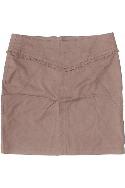 VILA Dámská bavlněná mini sukně hnědá volánky Vel. s | VILA | obrázek 2