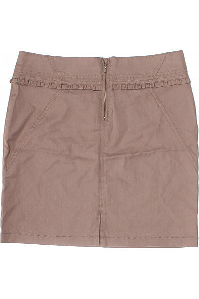 VILA Dámská bavlněná mini sukně hnědá volánky Vel. s | VILA | obrázek 3