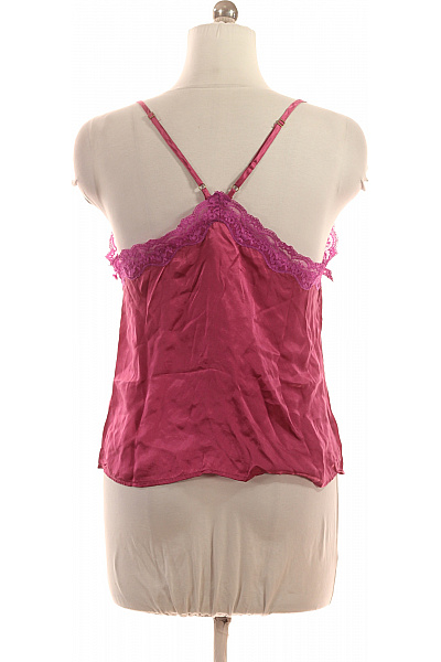 Love stories Fuchsiové saténové tílko se špagetovými ramínky a krajkou Velikost M | Love stories | obrázek 2