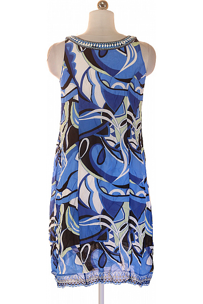 mint & mia Modré šaty bez rukávů s potiskem a zdobeným výstřihem Velikost 34 | mint & mia | obrázek 2