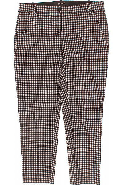 pinko Dámské cigaretové kalhoty černobílé kostkované acetátové elegantní Velikost M | pinko | obrázek 2