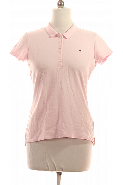 TOMMY HILFIGER Dámské bavlněné růžové polo tričko s krátkým rukávem basic Velikost XL | TOMMY HILFIGER | obrázek 2