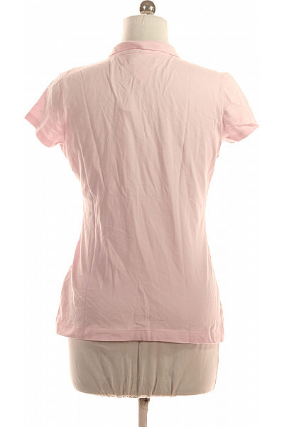 TOMMY HILFIGER Dámské bavlněné růžové polo tričko s krátkým rukávem basic Velikost XL | TOMMY HILFIGER | obrázek 3