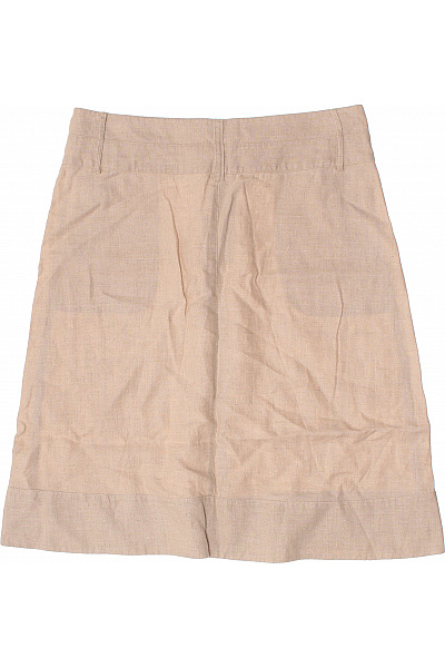 Franco Callegari Dámská lněná béžová sukně ke kolenům rovná s kapsami business Vel. 40 | Franco Callegari | obrázek 3