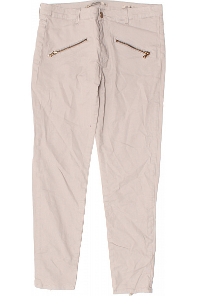ZARA Dámské úzké Džíny S Kapsami A Zipy Béžové Vel. 40