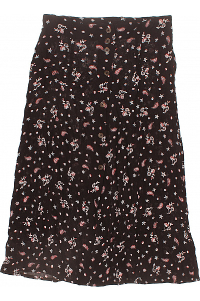 SUPERDRY Dámská viskózová midi sukně černá vzorovaná knoflíky romantická Vel. UK 12 | SUPERDRY | obrázek 2