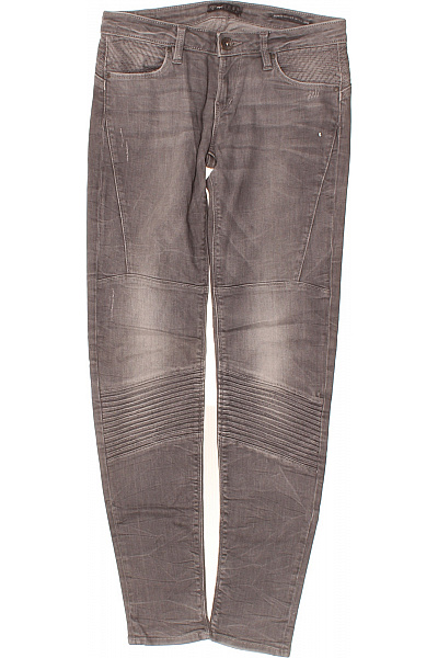 Guess Dámské Bavlněné šedé Džíny Strečové Motorkářské Skinny Seprané Velikost 27