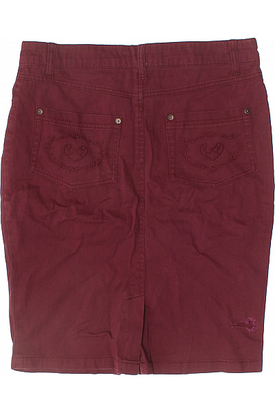 Dámská bavlněná pouzdrová mini sukně bordó jednobarevná s kapsami Vel. DE 34 | Unimoda | obrázek 3